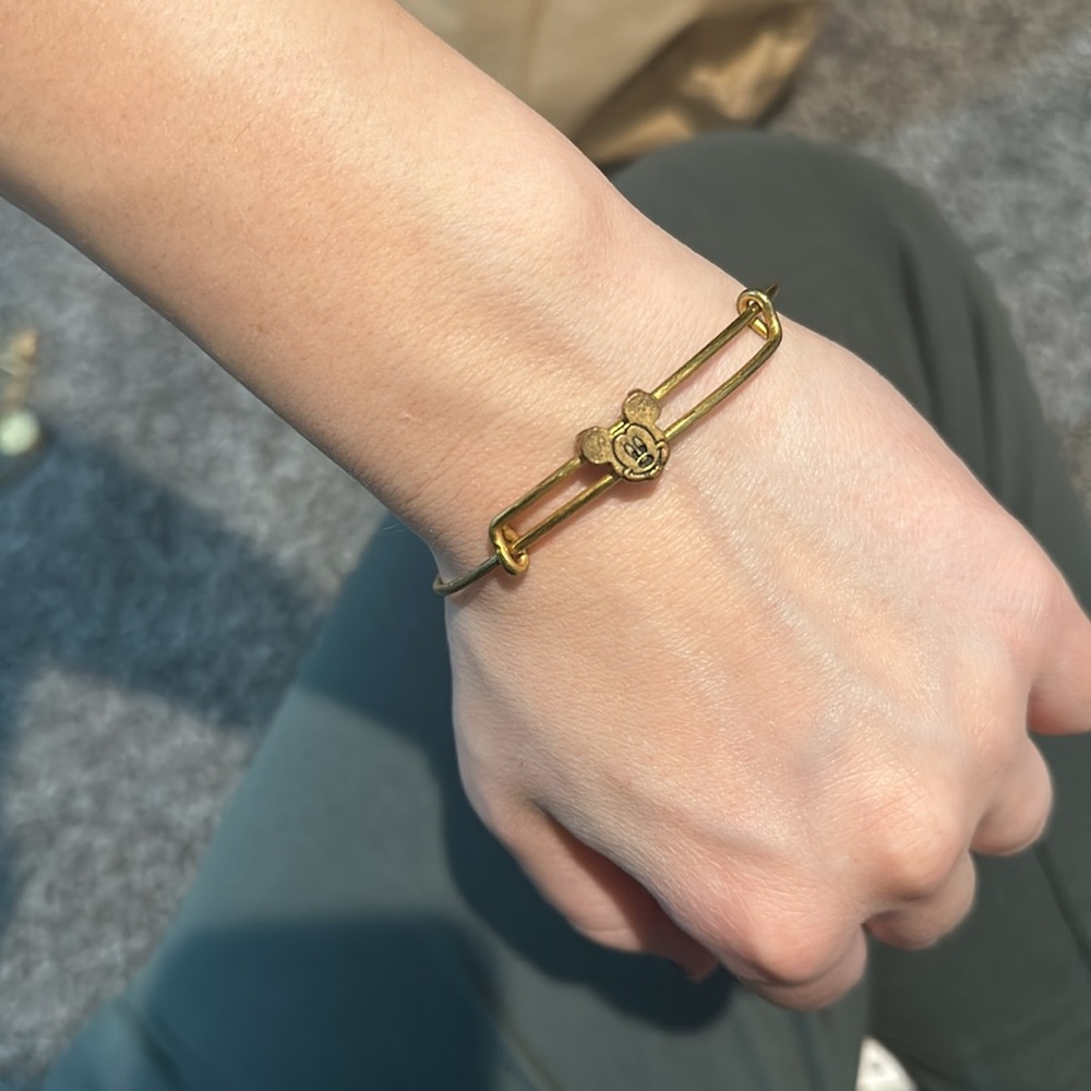 Women’s Disney Mickey Mouse Alex and Ani gold charm bracelet from Disney World